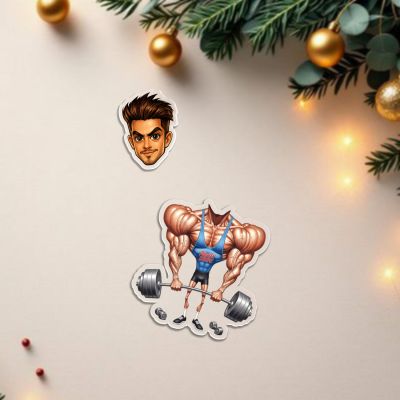 Personalized Bobblehead Caricature Gift for Gym Lover Body Builder Funny Gift for Brother Siblings & Friends Solar Powered Moving Head for Car Dashboard & Tabletop Decor